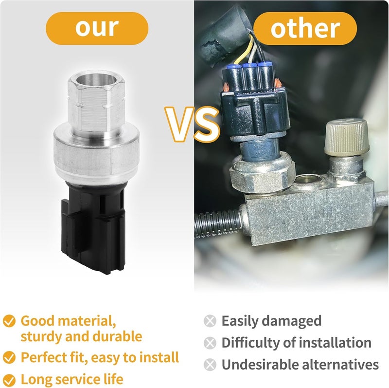 Partuto A/C Pressure Switch Sensor No.MR306627 Car Engine Air Conditioning Refrigerant Pressure Transducer for Mitsubishi Lancer 2.0L 2008-2017 Plastic Black - Image 3